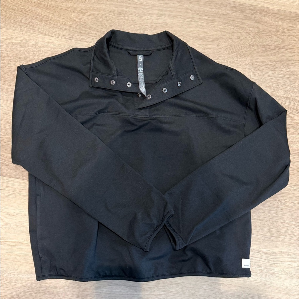 Vuori Black Snap-Button Pullover Sweatshirt